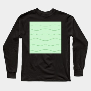 Pastel Green Waves Long Sleeve T-Shirt